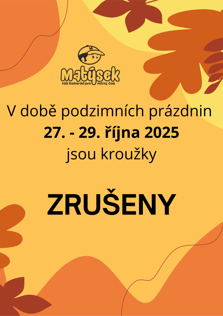 V době podzimních prázdnin se kroužky nekonají